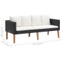 Set de muebles de jardín 4 pzas y cojines ratán sintético negro de vidaXL, Conjuntos de jardín - Ref: Foro24-3059334, Precio:...