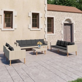 5-teiliges Gartenmöbel-Set und beige synthetische Rattankissen von vidaXL, Gartensets - Ref: Foro24-3059327, Preis: 730,78 €,...