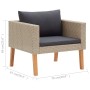 Set de muebles de jardín 5 pzas y cojines ratán sintético beige de vidaXL, Conjuntos de jardín - Ref: Foro24-3059327, Precio:...