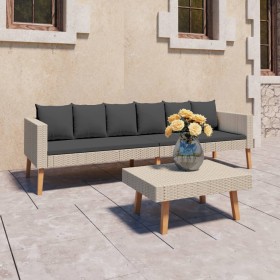 Satz Gartenmöbel 2 Stück und beige synthetische Rattankissen von vidaXL, Gartensets - Ref: Foro24-3059329, Preis: 299,74 €, R...