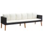 Set de muebles de jardín 3 pzas y cojines ratán sintético negro de vidaXL, Conjuntos de jardín - Ref: Foro24-3059337, Precio:...