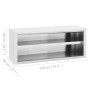 Stainless steel kitchen wall cabinet 120x40x50 cm by vidaXL, Food container - Ref: Foro24-326151, Price: 176,68 €, Discount: %