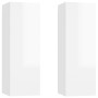 TV furniture 2 pcs glossy white 30.5x30x90 cm by vidaXL, TV Furniture - Ref: Foro24-803357, Price: 102,54 €, Discount: %