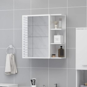 Glossy white plywood bathroom mirror cabinet 62.5x20.5x64 cm by vidaXL, bathroom vanities - Ref: Foro24-803314, Price: 75,99 ...