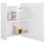 Armario espejo baño contrachapada blanco brillo 62,5x20,5x64 cm de vidaXL, Tocadores de baño - Ref: Foro24-803314, Precio: 80...