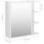 Glossy white plywood bathroom mirror cabinet 62.5x20.5x64 cm by vidaXL, bathroom vanities - Ref: Foro24-803314, Price: 80,16 ...