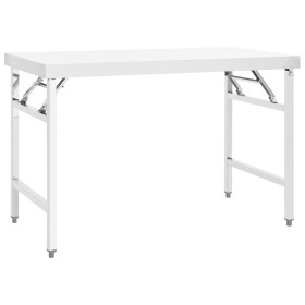 Folding stainless steel kitchen work table 120x60x80 cm by vidaXL, Restoration - Ref: Foro24-326158, Price: 190,19 €, Discoun...