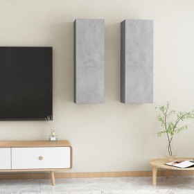 TV-Möbel 2 Stück betongraues Sperrholz 30,5x30x90 cm von vidaXL, TV-Möbel - Ref: Foro24-803353, Preis: 103,99 €, Rabatt: %