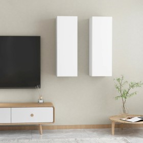 Muebles para TV 2 uds madera contrachapada blanco 30,5x30x90 cm de vidaXL, Muebles TV - Ref: Foro24-803345, Precio: 94,31 €, ...