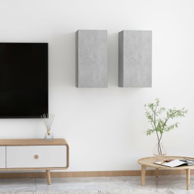 TV furniture 2 pcs concrete gray plywood 30.5x30x60 cm by vidaXL, TV Furniture - Ref: Foro24-803335, Price: 59,99 €, Discount: %