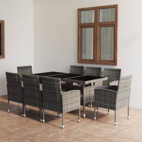 Garden dining set 9 pieces anthracite gray and gray synthetic rattan by vidaXL, Garden sets - Ref: Foro24-3059427, Price: 686...