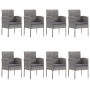 Set comedor jardín 9 pzas ratán sintético gris antracita y gris de vidaXL, Conjuntos de jardín - Ref: Foro24-3059427, Precio:...