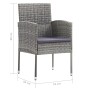 Set comedor jardín 9 pzas ratán sintético gris antracita y gris de vidaXL, Conjuntos de jardín - Ref: Foro24-3059427, Precio:...