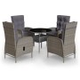 5-piece synthetic rattan garden bistro set in gray color. by vidaXL, Garden sets - Ref: Foro24-3058550, Price: 879,20 €, Disc...