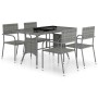 Set comedor jardín 5 pzas ratán sintético gris antracita y gris de vidaXL, Conjuntos de jardín - Ref: Foro24-3059445, Precio:...