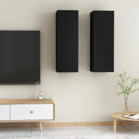 TV furniture 2 pcs plywood black 30.5x30x90 cm by vidaXL, TV Furniture - Ref: Foro24-803347, Price: 73,10 €, Discount: %