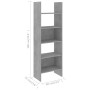 Concrete gray plywood shelving 60x35x180 cm by vidaXL, Bookcases and shelves - Ref: Foro24-803411, Price: 64,92 €, Discount: %