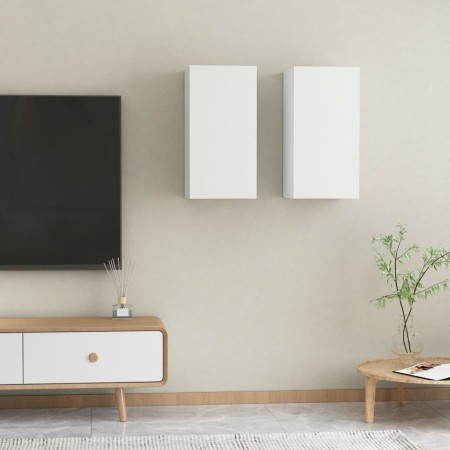 TV furniture 2 units plywood white 30.5x30x60 cm by vidaXL, TV Furniture - Ref: Foro24-803327, Price: 60,99 €, Discount: %