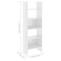 Glossy white plywood shelf 60x35x180 cm by vidaXL, Bookcases and shelves - Ref: Foro24-803413, Price: 70,23 €, Discount: %