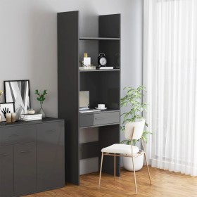 Glossy gray plywood shelving 60x35x180 cm by vidaXL, Bookcases and shelves - Ref: Foro24-803433, Price: 56,99 €, Discount: %