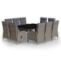 Set de comedor de jardín 11 piezas ratán sintético gris de vidaXL, Conjuntos de jardín - Ref: Foro24-3058554, Precio: 2,00 €,...