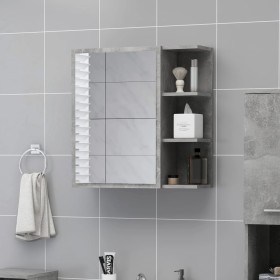 Armario espejo baño contrachapada gris hormigón 62,5x20,5x64 cm de vidaXL, Tocadores de baño - Ref: Foro24-803312, Precio: 72...