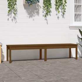 Garden bench solid pine wood honey brown 203.5x44x45 cm by vidaXL, garden benches - Ref: Foro24-824021, Price: 80,99 €, Disco...