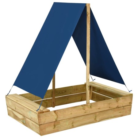 Sandbox with impregnated pine wood roof 80x60x97.5 cm by vidaXL, sandboxes - Ref: Foro24-3059958, Price: 47,72 €, Discount: %