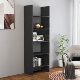 Glossy gray plywood shelving 60x35x180 cm by vidaXL, Bookcases and shelves - Ref: Foro24-803415, Price: 49,99 €, Discount: %