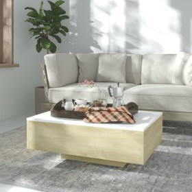 White and oak plywood coffee table 85x55x31 cm by vidaXL, Coffee table - Ref: Foro24-803385, Price: 64,99 €, Discount: %