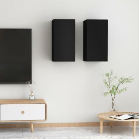 TV furniture 2 pcs plywood black 30.5x30x60 cm by vidaXL, TV Furniture - Ref: Foro24-803329, Price: 50,99 €, Discount: %