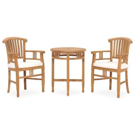 3-piece garden dining set and solid teak wood cushions by vidaXL, Garden sets - Ref: Foro24-3059999, Price: 378,99 €, Discoun...