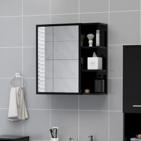 Black plywood bathroom mirror cabinet 62.5x20.5x64 cm by vidaXL, bathroom vanities - Ref: Foro24-803309, Price: 81,26 €, Disc...