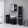 Armario de espejo de baño contrachapada negro 62,5x20,5x64 cm de vidaXL, Tocadores de baño - Ref: Foro24-803309, Precio: 77,1...