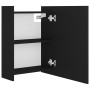 Armario de espejo de baño contrachapada negro 62,5x20,5x64 cm de vidaXL, Tocadores de baño - Ref: Foro24-803309, Precio: 77,1...