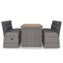 9-piece garden dining set with gray synthetic rattan cushions by vidaXL, Garden sets - Ref: Foro24-3059341, Price: 1,00 €, Di...