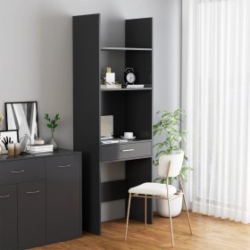 Estantería de madera contrachapada gris 60x35x180 cm de vidaXL, Librerías y estanterías - Ref: Foro24-803427, Precio: 72,08 €...