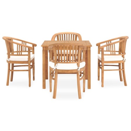 5-piece garden dining set and solid teak wood cushions by vidaXL, Garden sets - Ref: Foro24-3060005, Price: 796,08 €, Discoun...