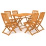 Folding garden dining set 7 pieces solid acacia wood by vidaXL, Garden sets - Ref: Foro24-3060194, Price: 355,93 €, Discount: %