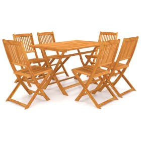 Folding garden dining set 7 pieces solid acacia wood by vidaXL, Garden sets - Ref: Foro24-3060194, Price: 355,58 €, Discount: %