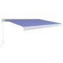 Toldo de carrete manual azul y blanco 350x250 cm de vidaXL, Toldos - Ref: Foro24-3052671, Precio: 679,99 €, Descuento: %