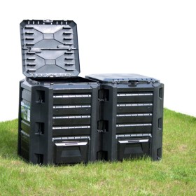 Black garden composter 1200 L by vidaXL, Composters - Ref: Foro24-312274, Price: 161,15 €, Discount: %