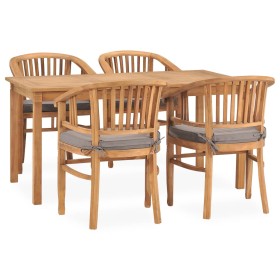 5-piece garden dining set and solid teak wood cushions by vidaXL, Garden sets - Ref: Foro24-3060020, Price: 812,90 €, Discoun...