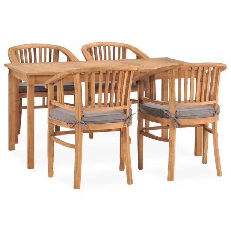 5-piece garden dining set and solid teak wood cushions by vidaXL, Garden sets - Ref: Foro24-3060020, Price: 812,99 €, Discoun...