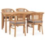 5-piece garden dining set and solid teak wood cushions by vidaXL, Garden sets - Ref: Foro24-3060020, Price: 812,99 €, Discoun...