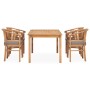 5-piece garden dining set and solid teak wood cushions by vidaXL, Garden sets - Ref: Foro24-3060020, Price: 812,99 €, Discoun...