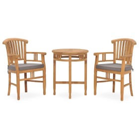 3-piece garden dining set and solid teak wood cushions by vidaXL, Garden sets - Ref: Foro24-3060000, Price: 496,89 €, Discoun...