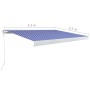 Toldo de carrete manual azul y blanco 350x250 cm de vidaXL, Toldos - Ref: Foro24-3052671, Precio: 679,99 €, Descuento: %