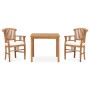 3-piece garden dining set with solid teak wood and cushions by vidaXL, Garden sets - Ref: Foro24-3060010, Price: 395,84 €, Di...