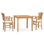 3-piece garden dining set with solid teak wood and cushions by vidaXL, Garden sets - Ref: Foro24-3060010, Price: 395,84 €, Di...